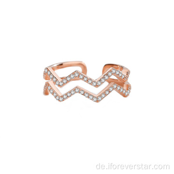 Rose Gold Fine Schmuck 925 Silber Zirkon Ringe